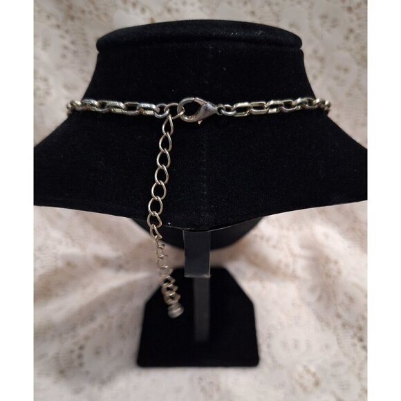 Vintage Statement Necklace With Geometric Triangles & Floral Motif-Excellent Use - Picture 5 of 5